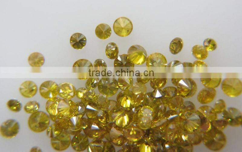 0.8-1mm Fancy Yellow Natural Loose Brialliant Cut Diamond Lot SI Clarity Good Fire