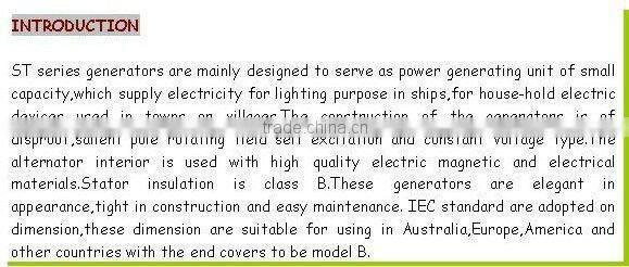 st 240v 1 phase 1500rpm alternators from china manufacturer