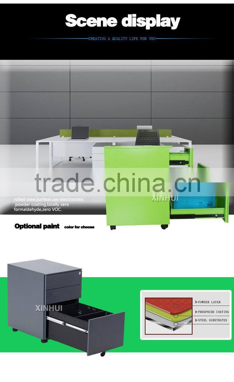 Modern style 3 drawer mobile pedestal cabinet