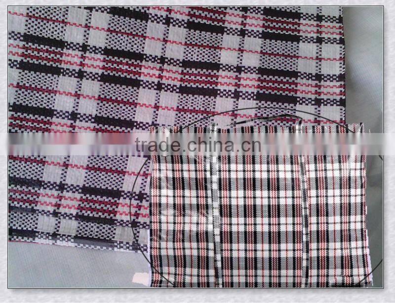 PP Woven fabric material plaid tarpaulin bags/shopper bag material