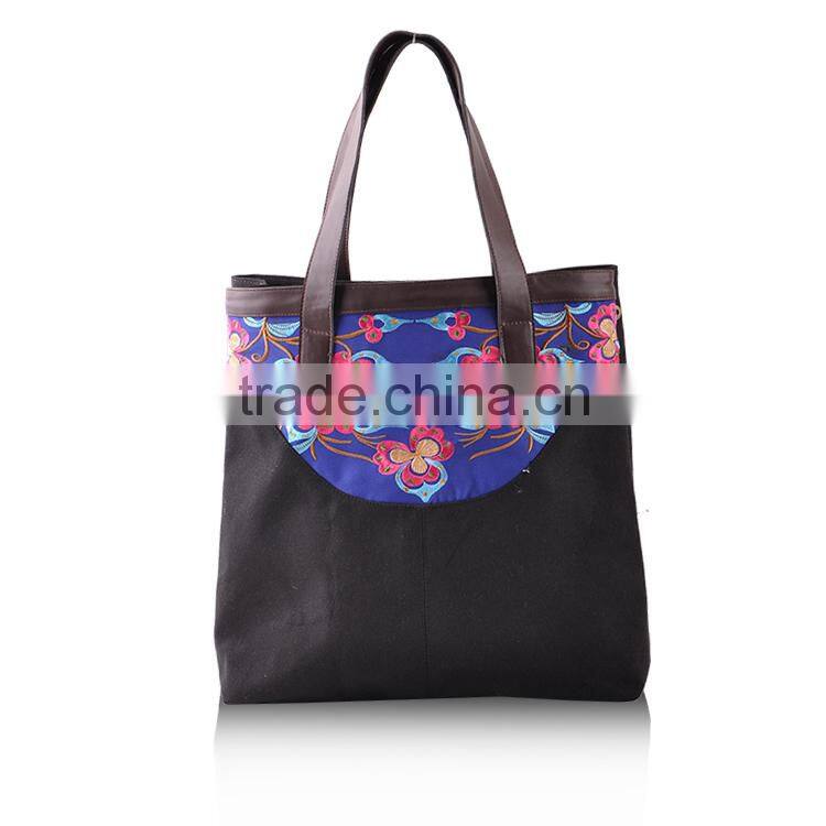 Beautiful ladies handbag China manufacturers wholesale canvas ladies' handbag at low price