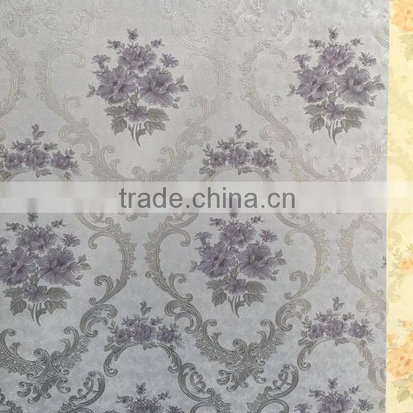 colorful flowers garden style vinyl wallpaper