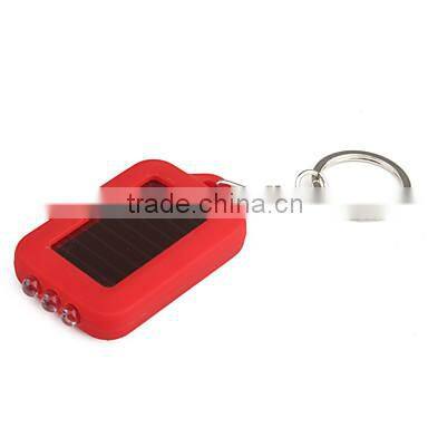 led mini solar power rechargeable flashlight keychain