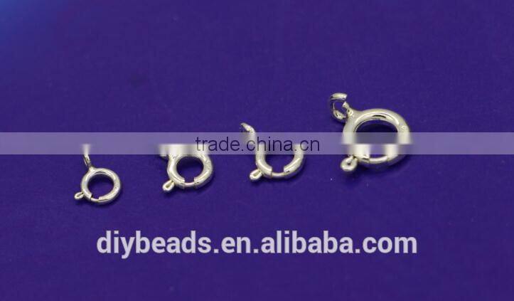 high quality 925 sterling silver spring clasp for DIY necklace decpration, and antioxidation and antiallergic and non-fade