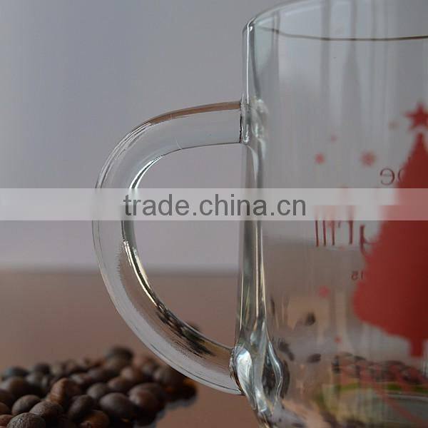 Christmas red christmas trees printed glass mug