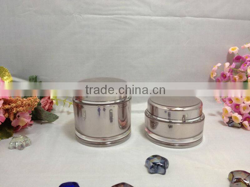 Round plastic type bamboo cosmetic jars for skin care cream use