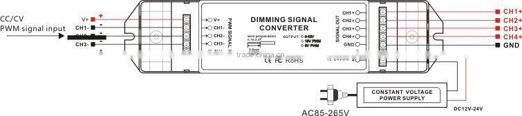 12 24 DC 4 channel dimming signal converter pwm /5v pwm signal
