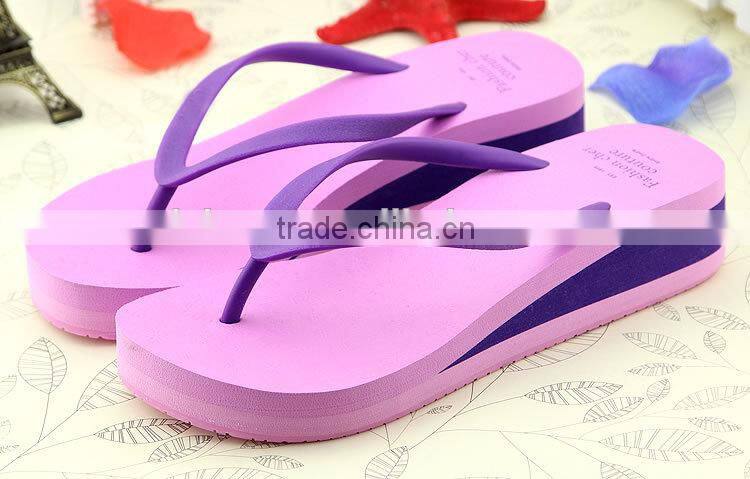 Latest design 2015 summer ladi rubber wedg flip flop
