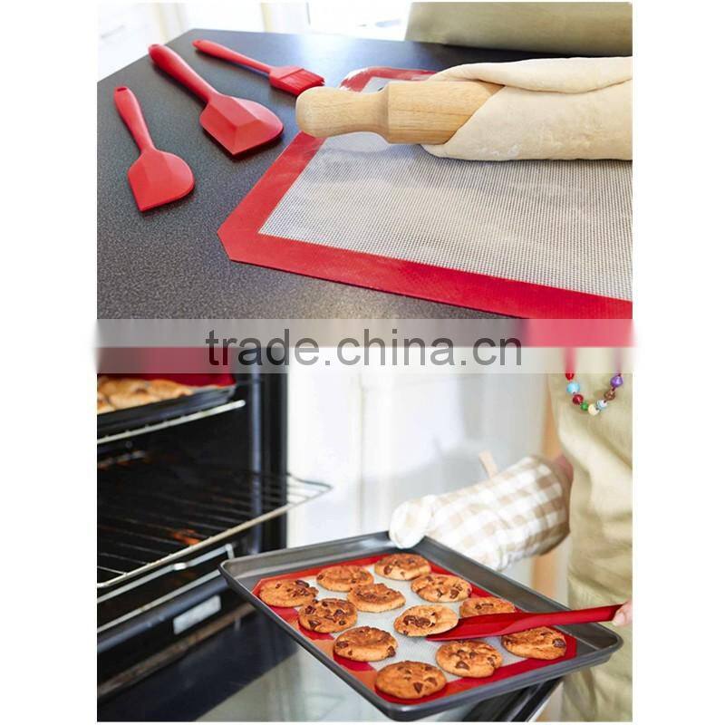 3-Piece Silicone Spatula Set - 2 Large & 1 Small Heat Resistant Cooking Utensils