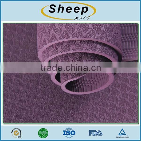 Exercise printed eco friendly waterproof tpe non-slip yoga mat roll