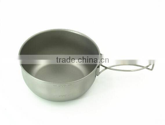 T Sharp Titanium Bowl 300ml and Titanium Pan for Outdoor Cooking Set
