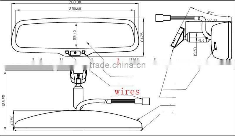 HOT SELLING!!!REAR AUTO DIMMING CAR REAR VIEW MIRROR MONITOR/3.5INCH MONITOR/PARKING GOOD HELPER/FACTORY MADE/CHEAP PRICE