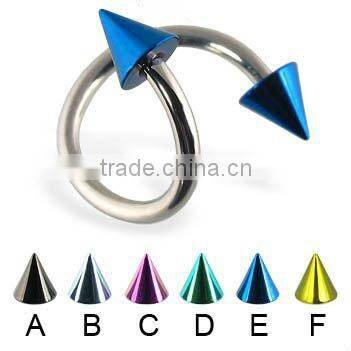 Fashion titanium ball twister eyebrow ring body piercing jewelry