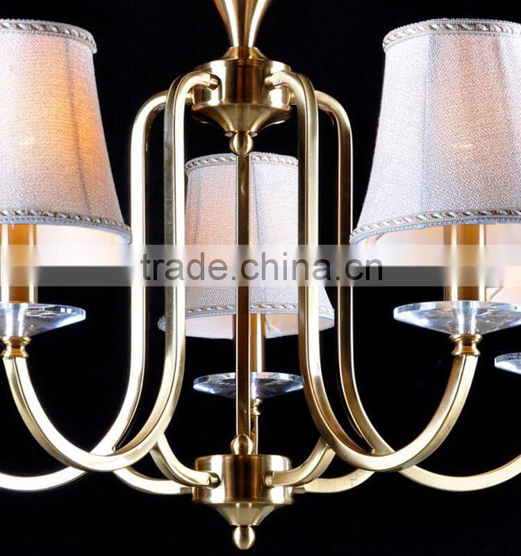 Candelabra chandelier with silk shade