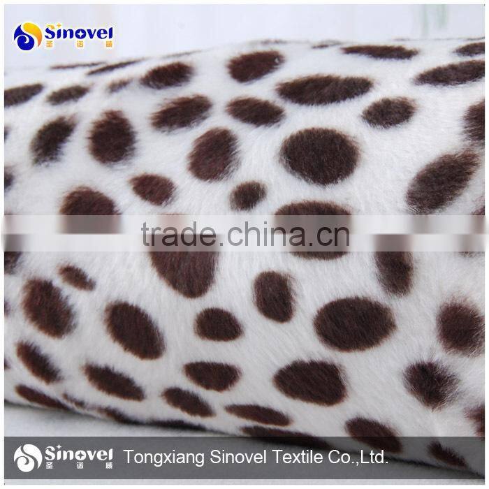 Transfer printing velvet fabric/100% Polyester animal skin pattern velboa