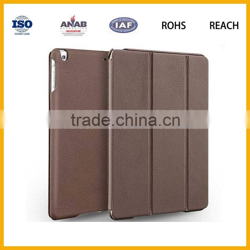 Luxury design pu leather cell phone case with sleep function