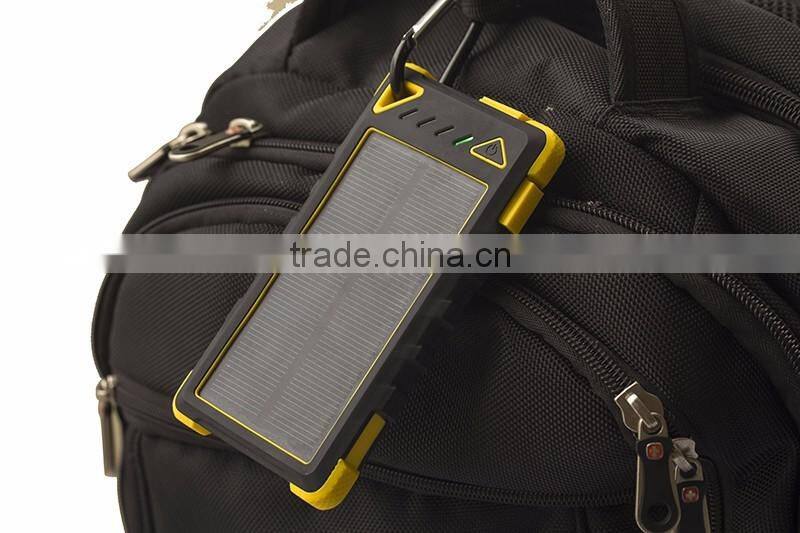 Hot waterproof 8000mah portable solar power charger for samsung mobile phone