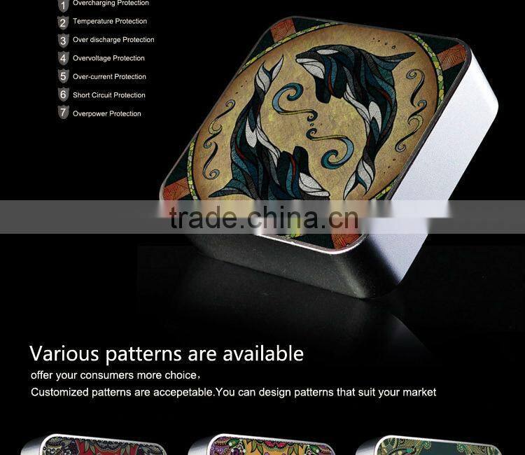 2015 hot sale digital power indicate magic square power bank 6000mah