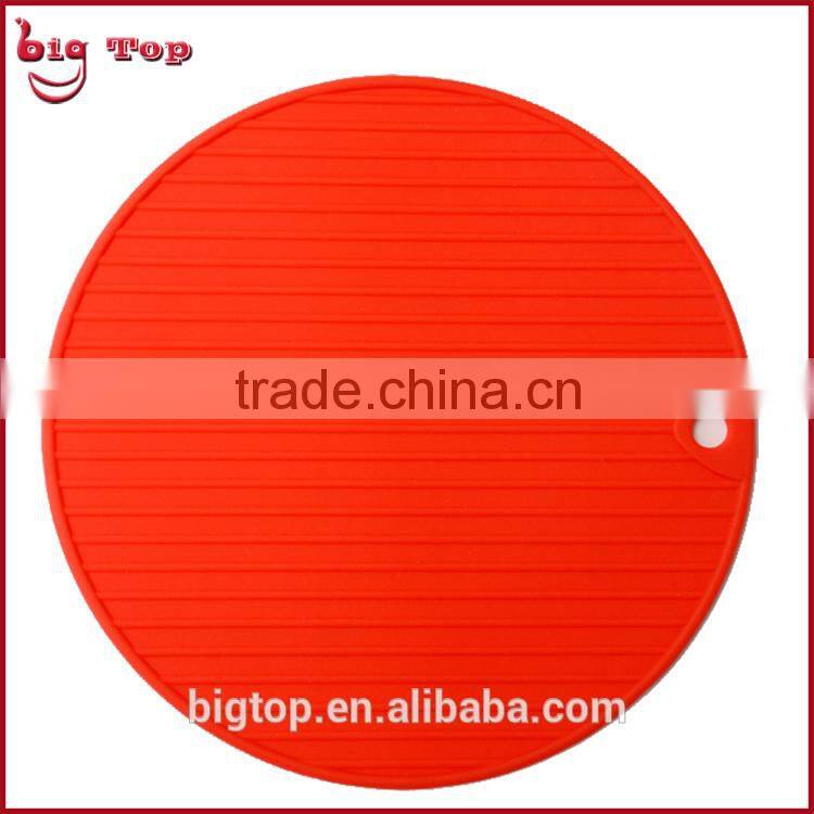 BT0124 Wholesale Round Shape Silicone Table Mat Insulating Pat Cup Mat Kitchen Utensil