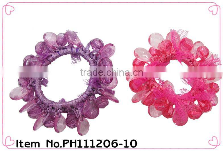 fancy beaded elastic Hair Band Ponytail Holder