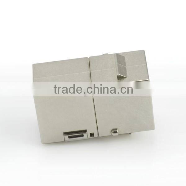 RJ45 Cat6A 180 Degree Shielded STP Straight Keystone Coupler
