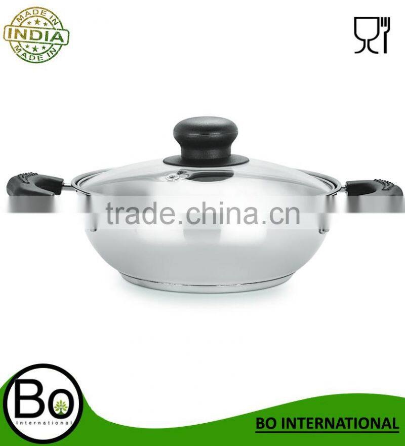 Stainless Steel Induction Cookware Kadai With Lid Gift Box