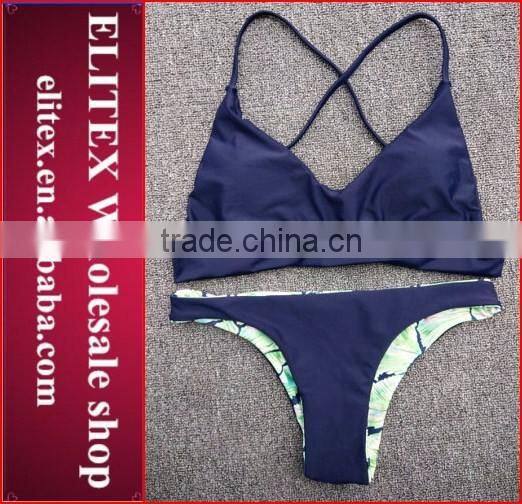 Wholesale Blue Reversible Seamless HOT Braizlian bikini swimwear 2017