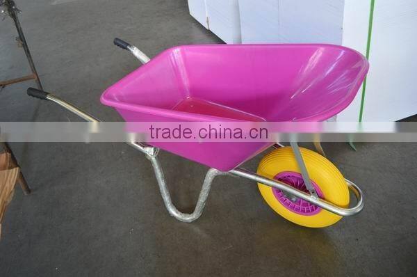 commercial pink poly tray Wheelbarrow with single wheel