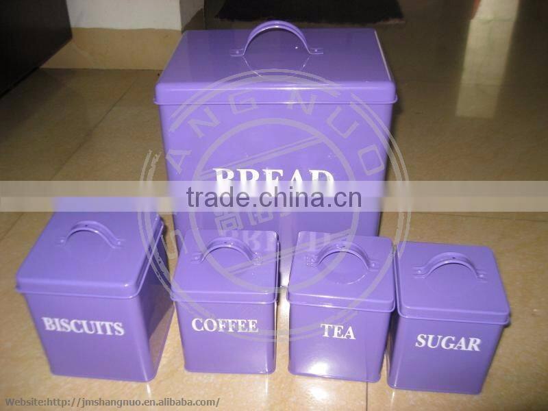 funny metal tea coffee sugar storage jars storage box