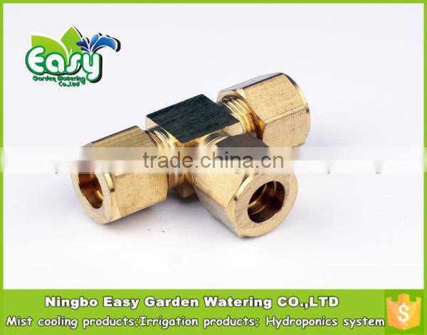 6mm Brass OD Tee connector for mist cooling system