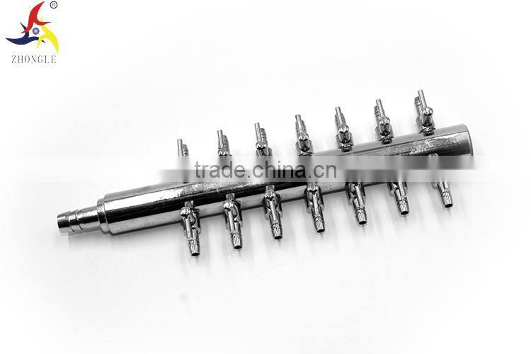 8mm inlet 4mm outlet one way in 14 way out metal air control valve both for liquid
