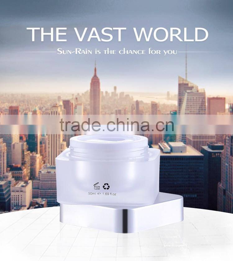 High quality china made square small clear lotion face cosmetics cream empty jar