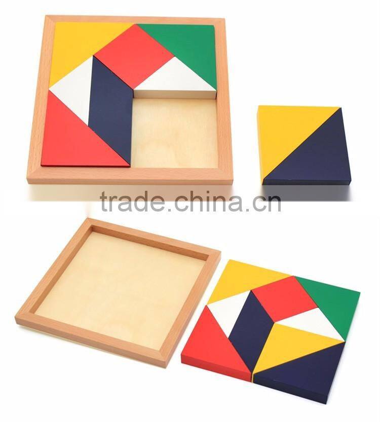 Wooden montessori education toy tangram jigsaw puzzle