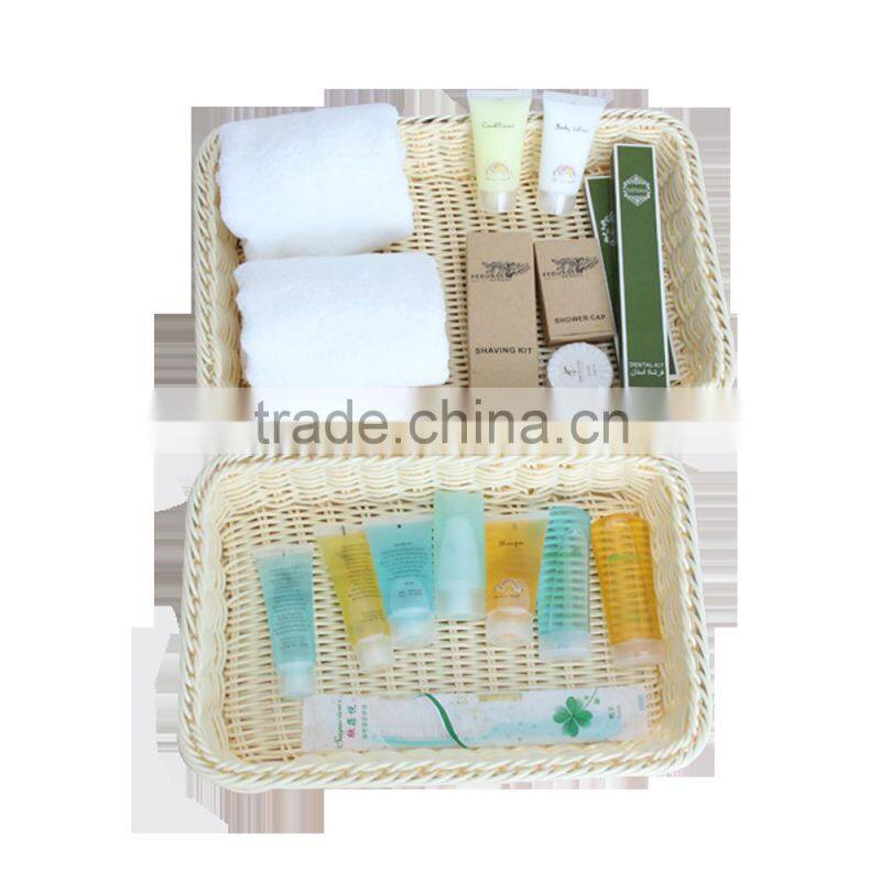 Wholesales beautiful handmade PE rattan bath basket for storage hotel bath gift set