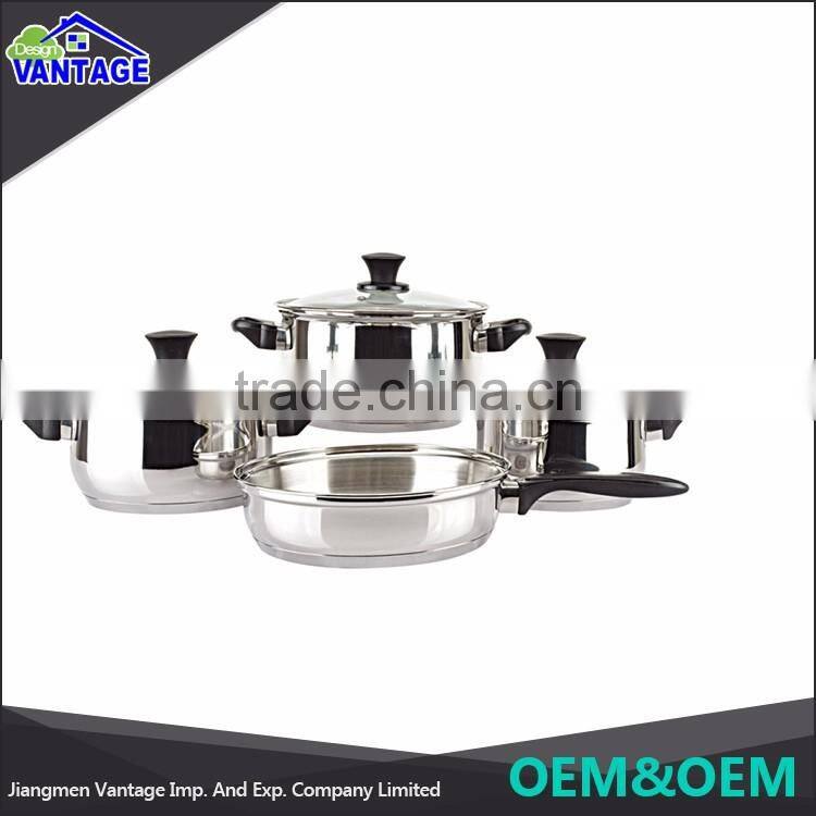 High quality non-stick cooking pot 12 pcs stainless steel cookware set