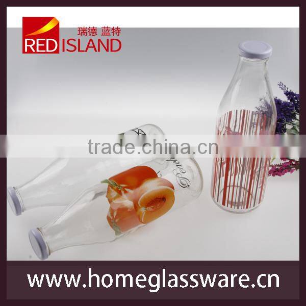 1L Vintage different patterns Glass Milk Bottles