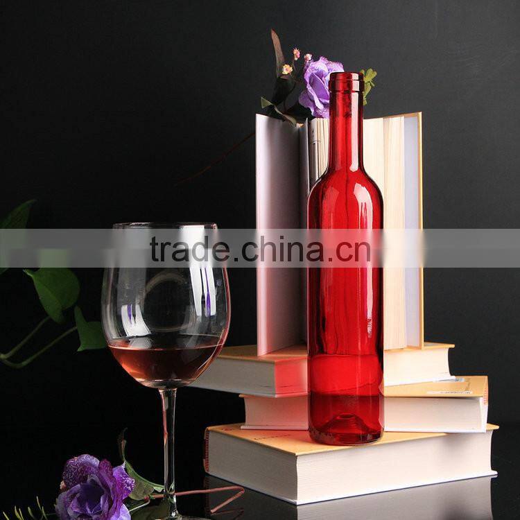 Factory selling Welcome OEM Good Quality red glass wine bottles
