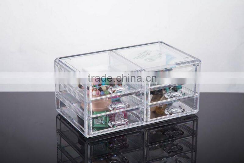 Three Tier Six Drawer Plastic Desktop Cosmetic Organizer