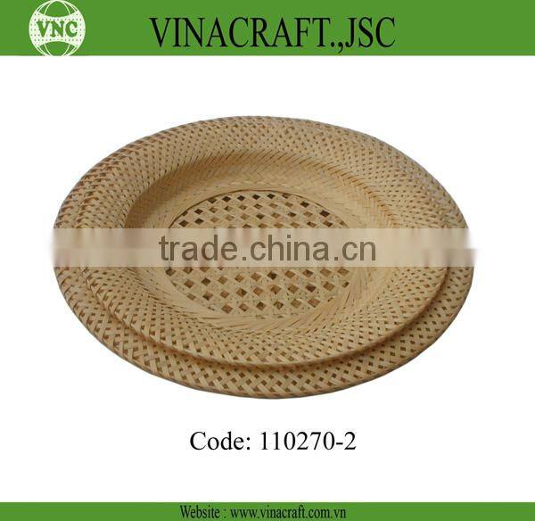 Brown bamboo basket for egg storage