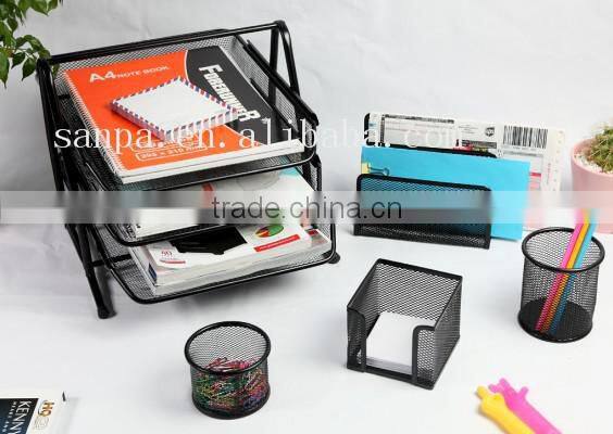 Hot Sales Popular Design Promotion Item Metal Wire Mesh Office Stationery Set