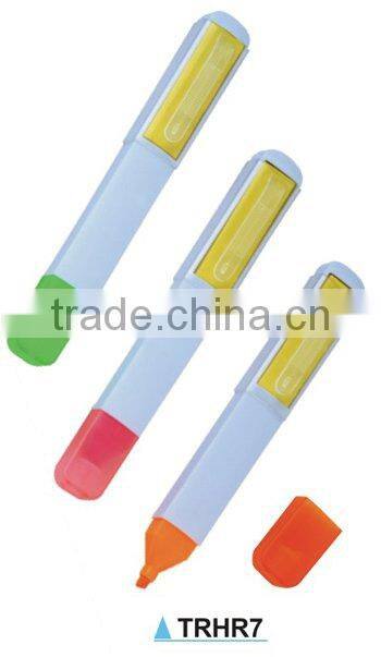 Highlighter Pen with note sticker/ promotional highlighter