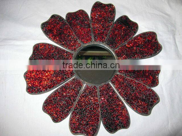 Handcrafted Stained Glass Mosaic Tile Mirror for Wall Decotative Arts and Crafts