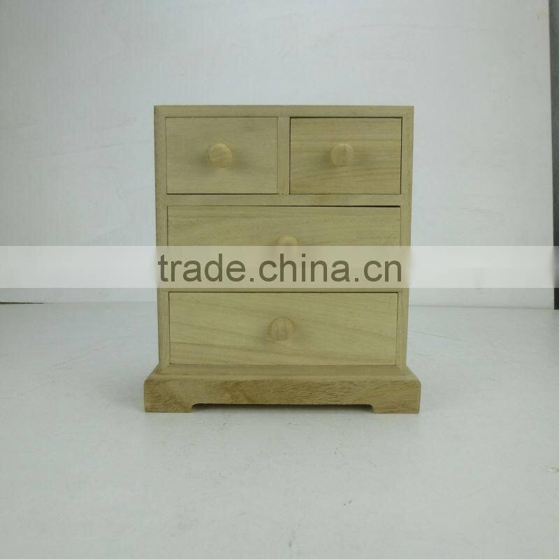 mini furniture 4 draw factory manufacture wooden makeup storage box,storage cabinet