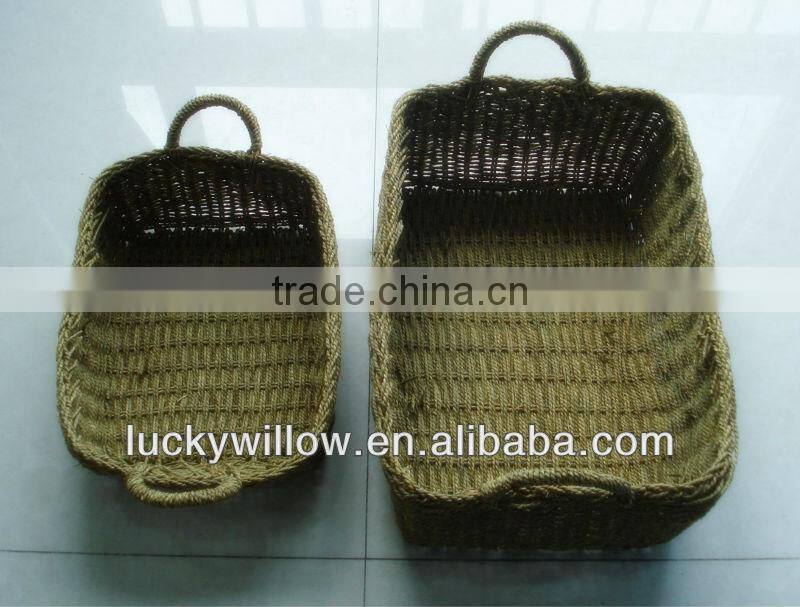 Decorative hand weave seagrass basket set