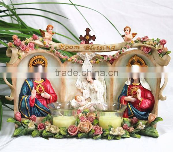 Catholic religious blessing room statue Church votive candle holders