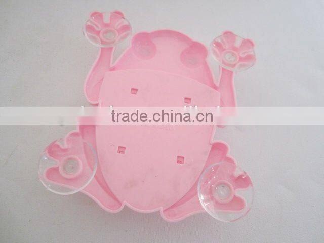 Frog shaped sucker type bathroom storage rack plastic toothbrush holder