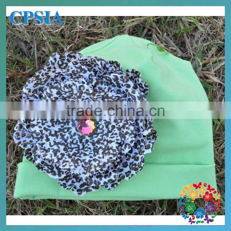 Wholesale organic cotton beanies with daisy flower for infant and toddle