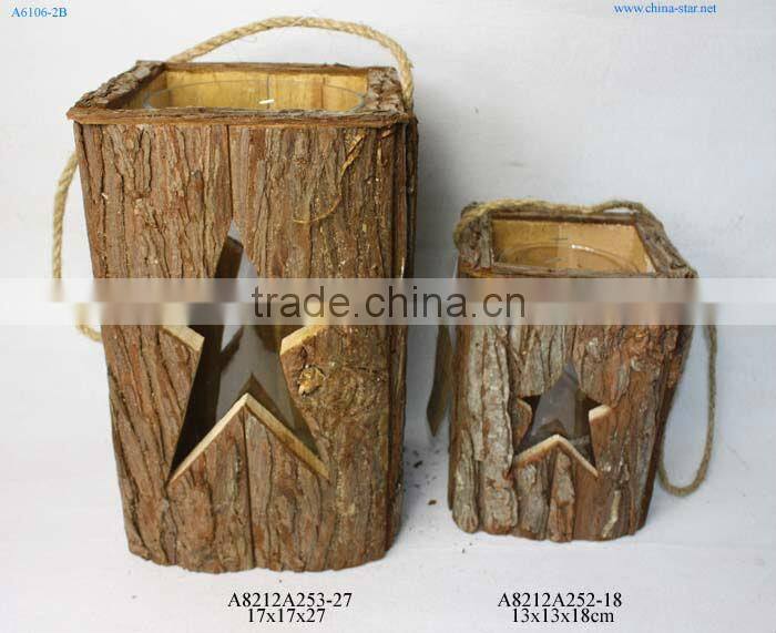 square wood lantern
