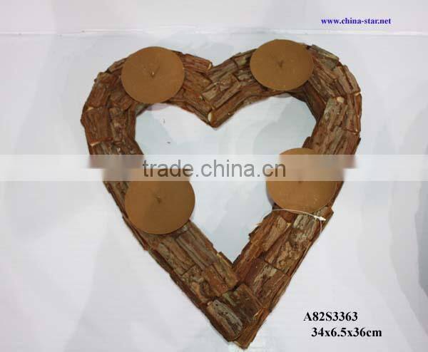 primitive wreath with candle holder