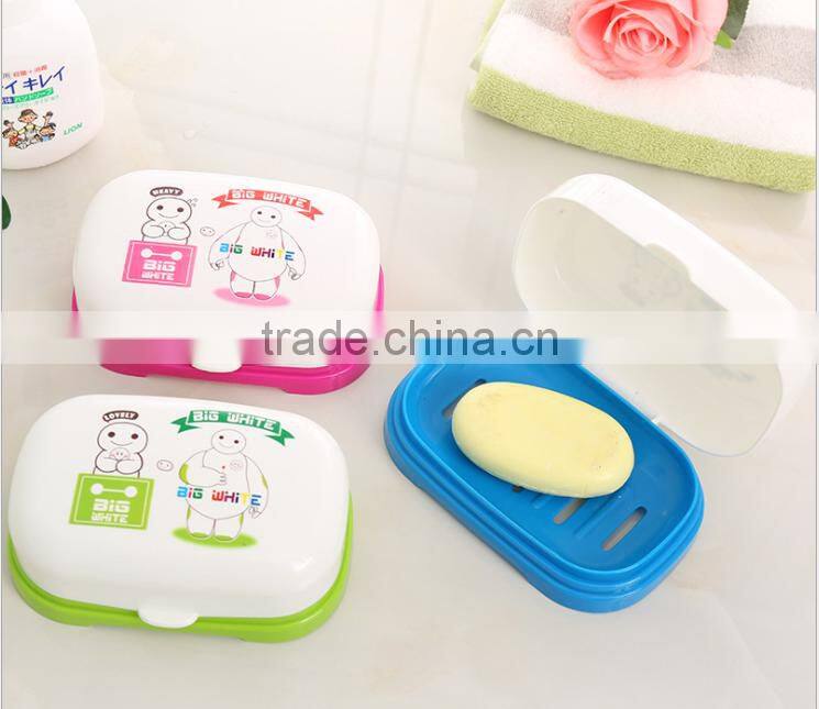 innovative design portable elliptic plastic soap dish box with draining tray
